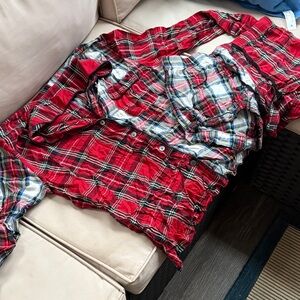 J. Crew Factory Red Plaid Pajama Set